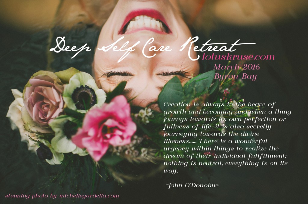 Deep Self Care Retreat Flowers Pink Poster
